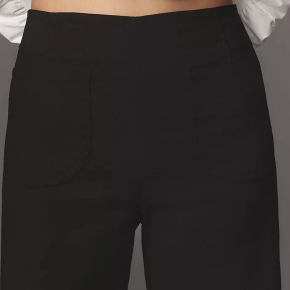 Antropologie Maeve The Colette Magic Fabric Ruffle Hem Crop Wide-Leg Pants Sz 25